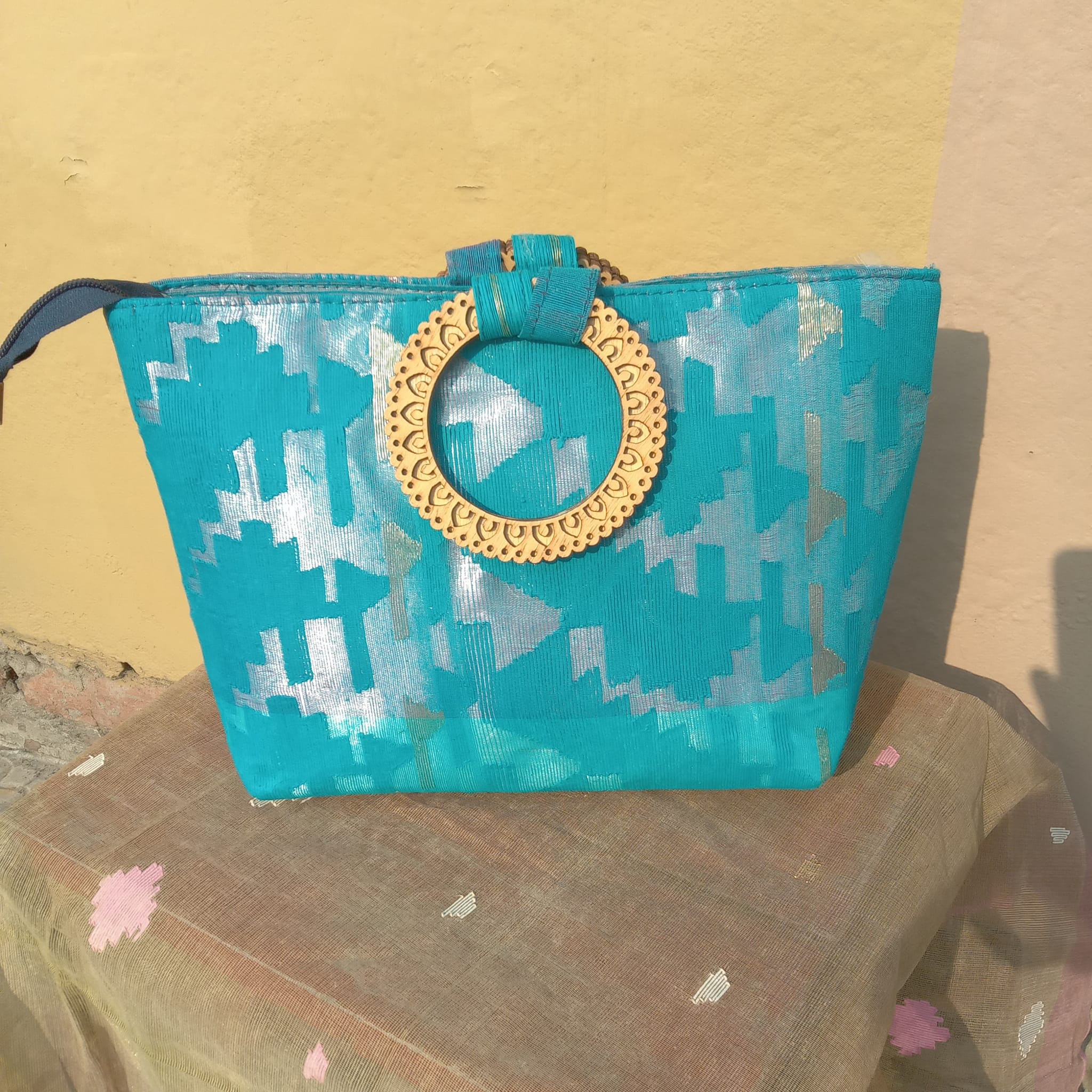 Jamdani Purse (SkyBlue)